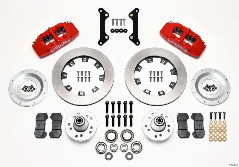 Wilwood Dynapro 6 Front Hub Kit 12.19In Red 70-78 Camaro - 140-10738-R 1