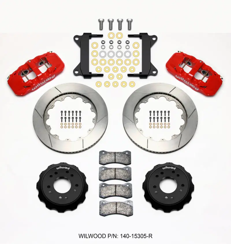 Wilwood Aero6 Front Hat Kit 14.00 Red 63-87 C10 W/ Wilwood Pro Spindles - 140-15305-R 1