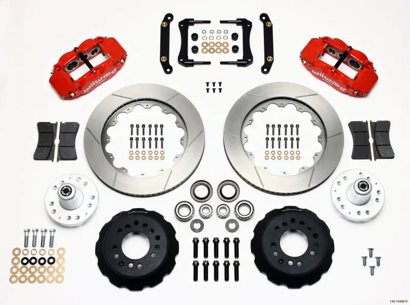 Wilwood Narrow Superlite 6R Front Hub Kit 14.00In Red 70-78 Camaro - 140-10486-R 1
