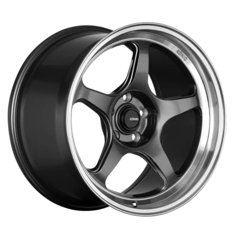 Konig Hyperspec 18X9 5X114.3 Et42 Anthracite Metallic Wheel W/ Mirror Machined Lip (Knurled Bead) 1