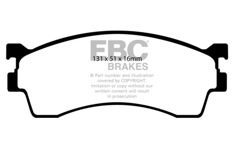 Ebc 01-04 Mazda Protege 2.0 (Rear Drums) Redstuff Front Brake Pads 1