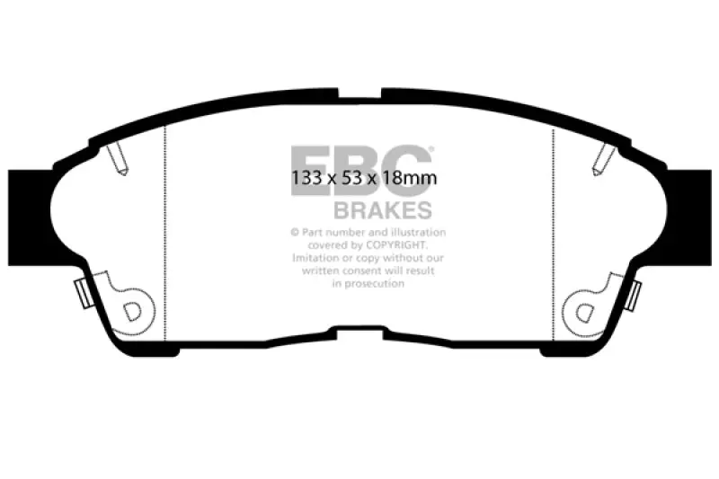 Ebc 92-01 Toyota Camry 2.2 Redstuff Front Brake Pads 2