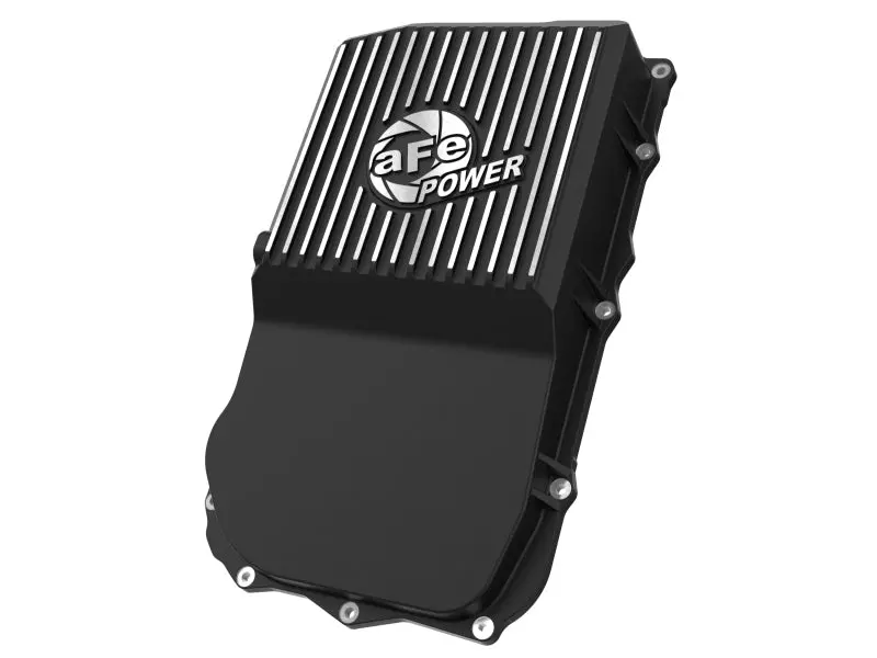 Afe 18-25 Jeep Wrangler Jl V6 Transmission Pan - Black W/ Machined Fins 1