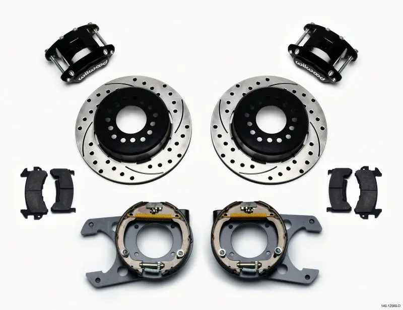 Wilwood D154 P/S Park Brake Kit Drilled Chevy C-10 2.42 Offset 5-Lug - 140-12569-D 1