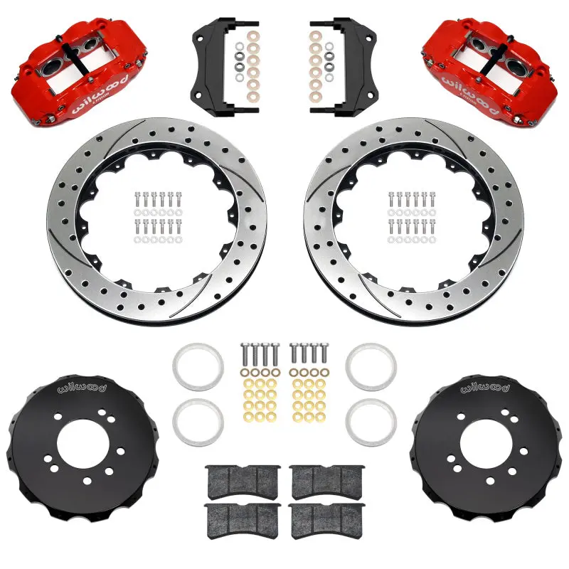 Wilwood 89-98 Nissan 240Sx/89-94 Skyline/90-96 300Zx Superlite 6R Fr Bbk W/ 12.88In D/S Rotors - Red 1