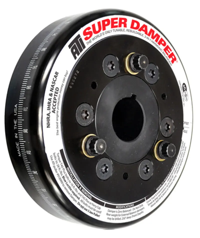 Ati Damper - 6.325In - Steel - Chevy Sb / 90 Deg V6 - 409 - Pont 4Cyl - 3 Ring - 1Pc 1