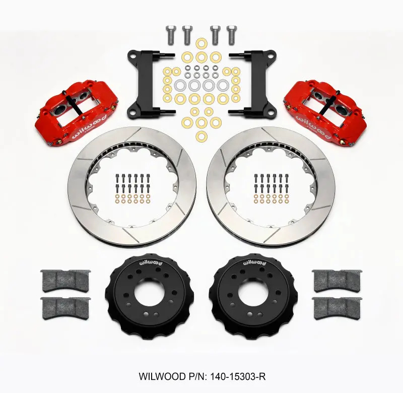 Wilwood Narrow Superlite 6R Front Hat Kit 13.06 Red 63-87 C10 W/ Wilwood Pro Spindles - 140-15303-R 1