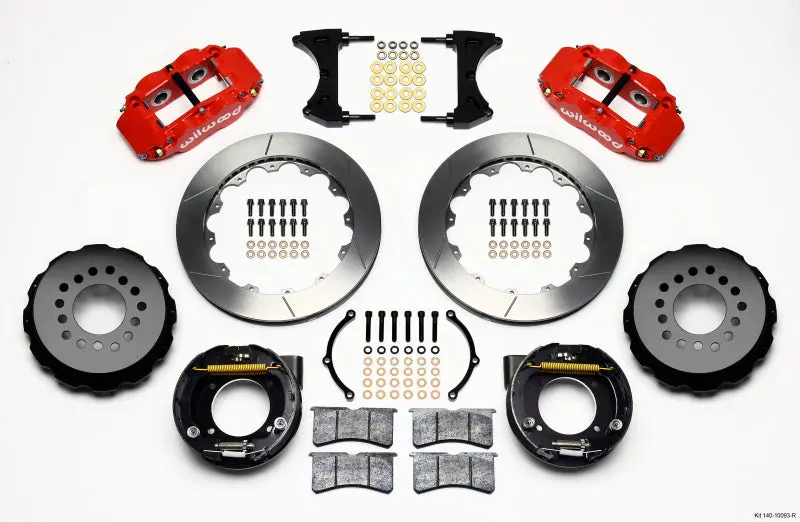 Wilwood Narrow Superlite 4R Rear P-Brk Kit 12.88In Red Chevy C-10 2.42 Offset 5-Lug - 140-10093-R 1