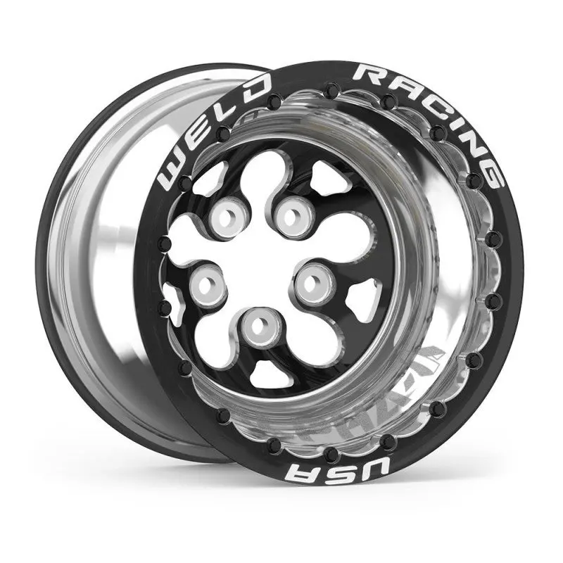 Weld Alpha-1 15X15 / 5X5 Bp /4In. Bs Black Wheel - Black Double Beadlock Mt - 83B-515418Mb 1
