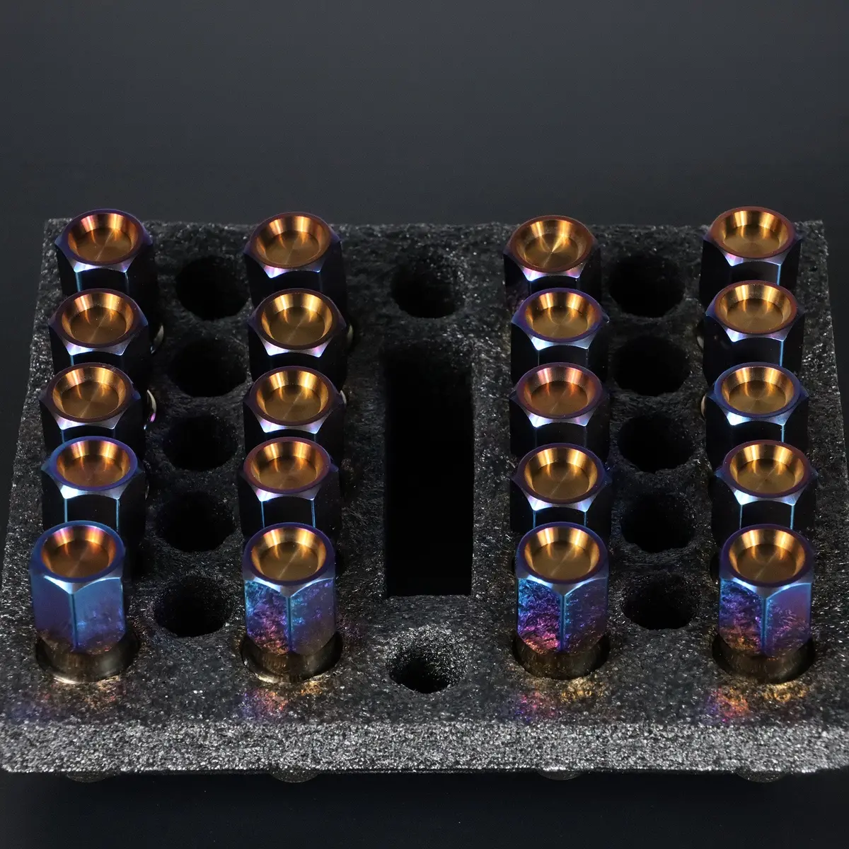 M14×1.5 Mm Titanium Closed Gr5 21Mm Burned Gold Wheel Lug Nuts Set (Pack Of 20Pcs) 1