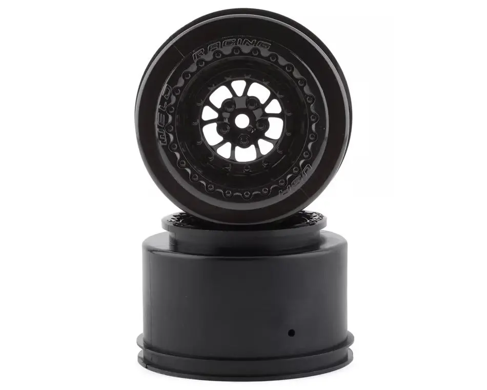 Traxxas Weld 2.2/3.0 Drag Racing Rear Wheels W/12Mm Hex Black) 1