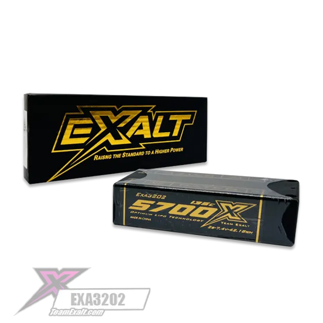 Exalt X-Rated 2S 135C Hardcase Shorty Lipo Battery (7.4V/5700Mah) W/5Mm Bullets (Exa3202) 1
