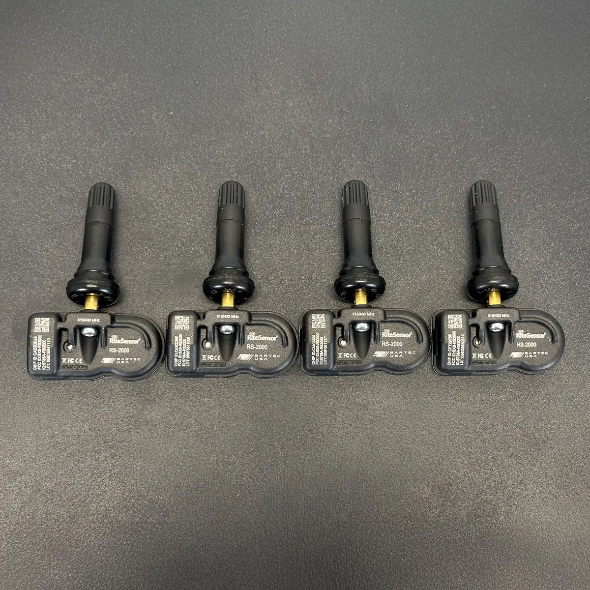 Tpms Sensor Pre-Programmed For Your Vehicle - 315/433 Mhz | Rubber & Metal Valve Kit (Set Of 4 Sensors) 1