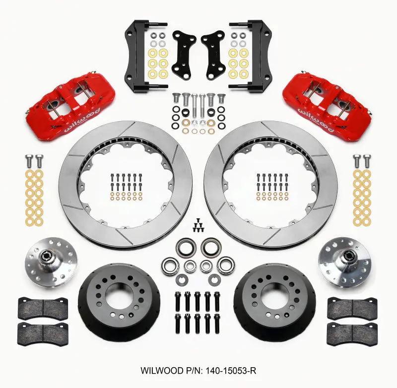 Wilwood Aero6 Front Hub Kit 15.00 Red 67-69 Camaro 64-72 Nova Chevelle - 140-15053-R 1