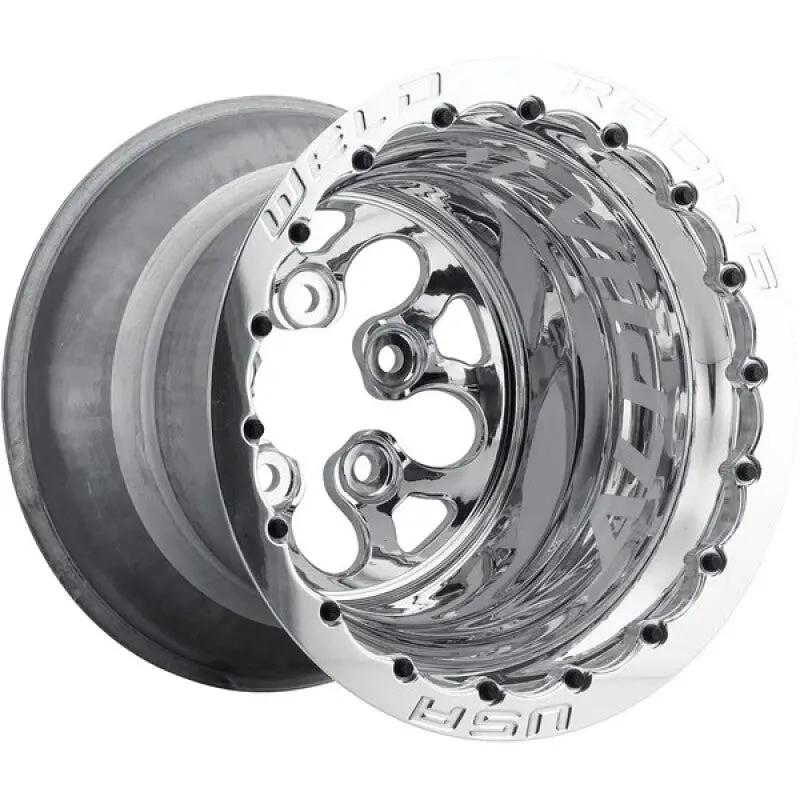 Weld Alpha-1 15X13 / 5X4.75 Bp /2In. Bs Polished Wheel - Polished Double Beadlock Mt 1