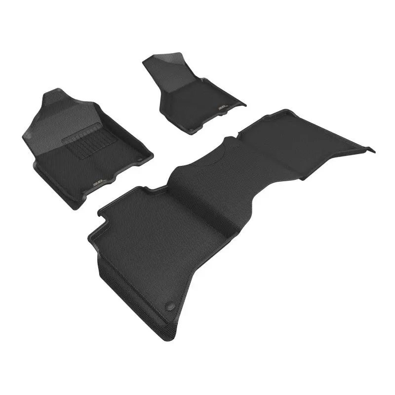 3D Maxpider 19-24 Dodge Ram 3500 Crew Cab W/ Bucket Seats Kagu 1St And 2Nd Row Floormat - Black 1