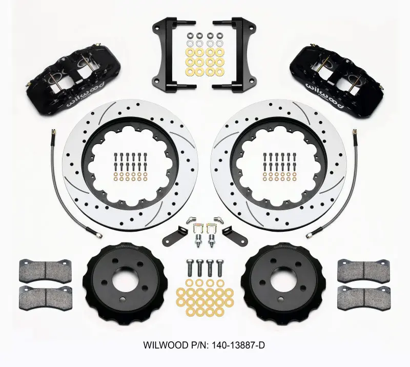 Wilwood Aero6 Front Hat Kit 15.00 Drilled 2015-Up Mustang W/Lines - 140-13887-D 1
