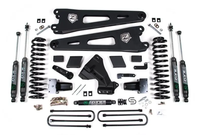 Zone Offroad 23-26 Ford F250/F350 4Wd 7In Radius Arm Susp. Lift Kit 4.5In Rear - Adv. Series Shocks 1