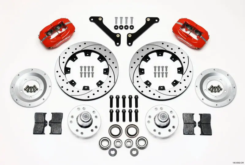 Wilwood Forged Dynalite Front Kit 12.19In Drilled Red 70-78 Camaro - 140-8582-Dr 1
