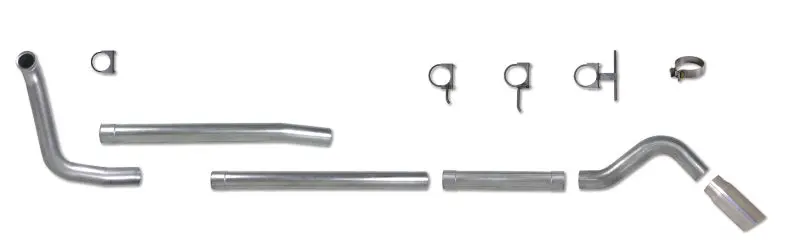 Diamond Eye Kit 4In Tb Sgl Al: Turn Down 00-03.5 Ford 7.3L F250/F350 W/ Muffler Repl 1