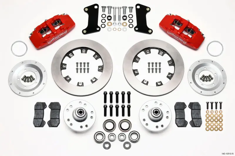 Wilwood Dynapro 6 Front Hub Kit 12.19In Drilled Red 67-69 Camaro 64-72 Nova Chevelle - 140-10510-R 1