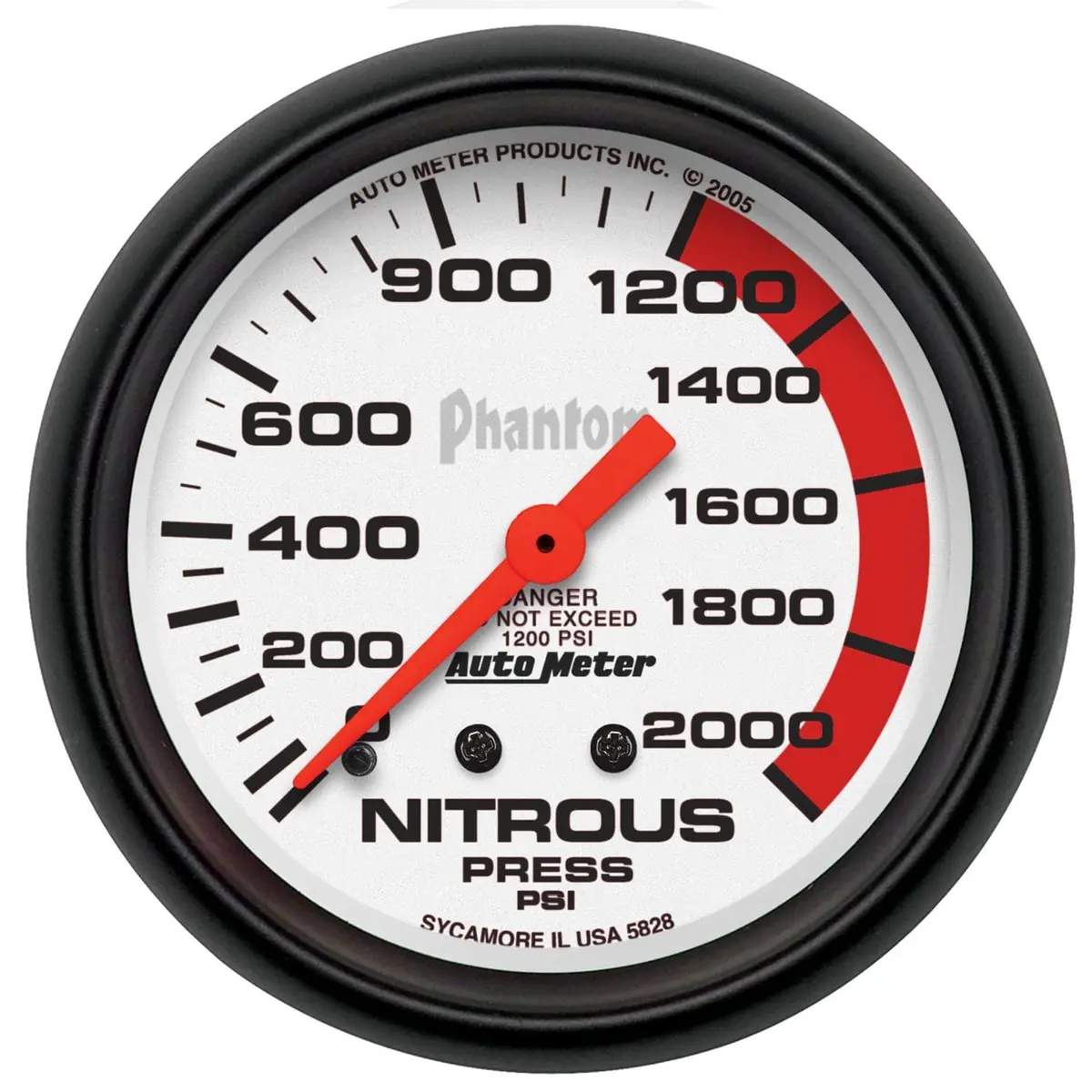 Autometer 5828 Phantom Analog Gauge – 2-1/16" Diameter, Black Dial 1