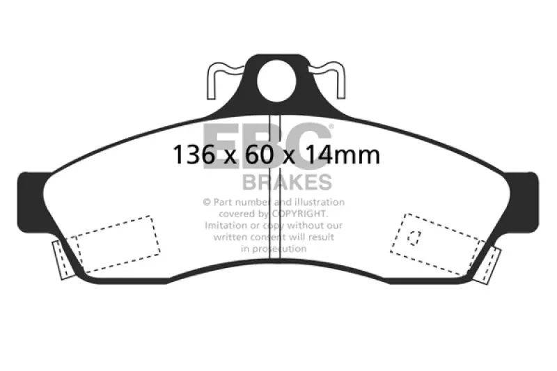 Ebc 92-96 Chevrolet Caprice 4.3 Police Greenstuff Rear Brake Pads 1