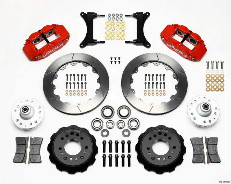 Wilwood Narrow Superlite 6R Front Hub Kit 12.88In Red 79-87 Gm G Body - 140-12298-R 1