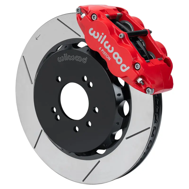 Wilwood 95-98 Nissan Skyline Superlite 6R Front Bbk W/ 14In Slotted Rotors & Flexlines - Red 1