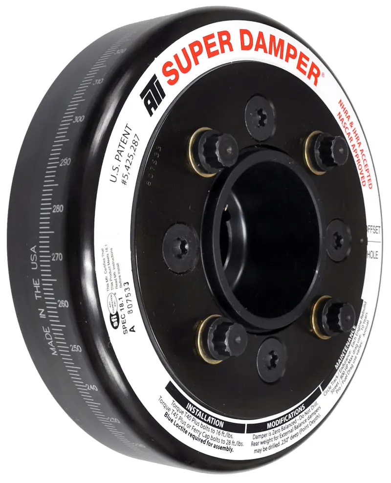 Ati Damper - 6.325In - Steel - Ford Sb & 6 Cyl - 4 Bolt Oem - 3.35In Long - C-Timing - 3 Ring 1