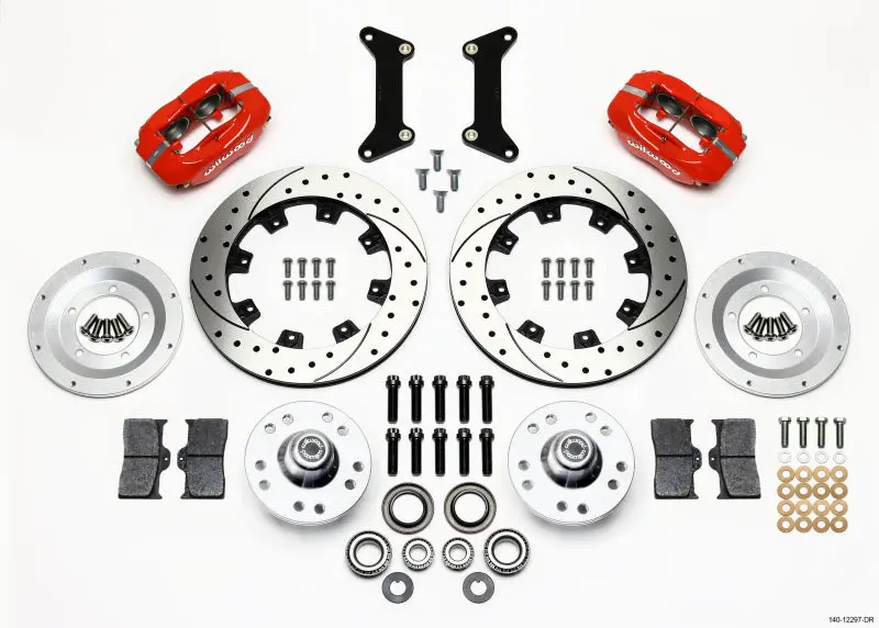 Wilwood Forged Dynalite Front Kit 12.19In Drilled Red 79-87 Gm G Body - 140-12297-Dr 1