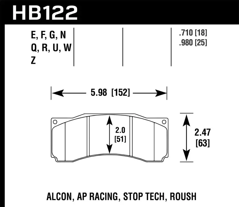 Hawk Stoptech St-60 Caliper Performance Ceramic Street Brake Pads - Hb122z.710 2