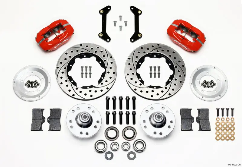 Wilwood Forged Dynalite Front Kit 11.00In Drilled Red 79-87 Gm G Body - 140-11009-Dr 1