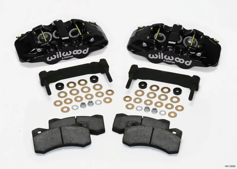 Wilwood Aero6 Front Caliper & Bracket Kit - Black 97-13 C5/C6 Corvette W/ Oem Hd/Z51 Rotors - 140-12629 1