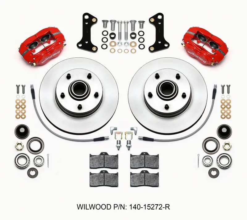 Wilwood Forged Dynalite-M Front Kit 11.00In 1 Pc Rotor&Hub Red 67-69 Camaro 64-72 Nova Chevelle - 140-15272-R 1
