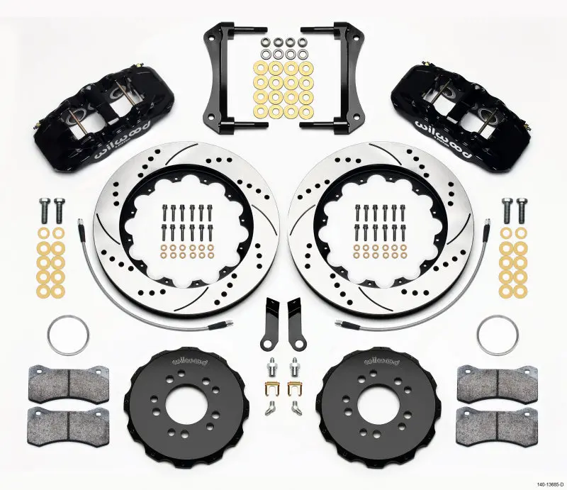 Wilwood Aero6 Front Hat Kit 14.00 Drilled 2005-2014 Mustang W/ Bmr Suspn. W/Lines - 140-13685-D 1