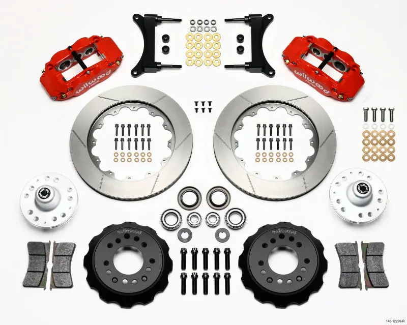 Wilwood Narrow Superlite 6R Front Hub Kit 14.00In Red 79-87 Gm G Body - 140-12299-R 1