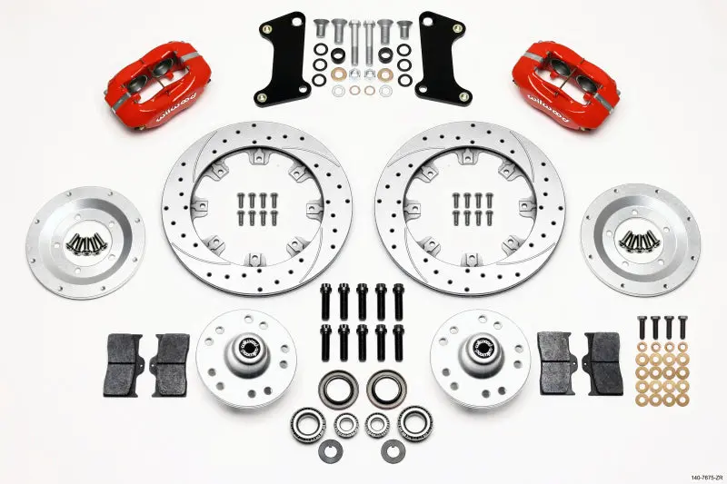 Wilwood Forged Dynalite Front Kit 12.19In Drill-Zinc Red 67-69 Camaro 64-72 Nova Chevelle - 140-7675-Zr 1