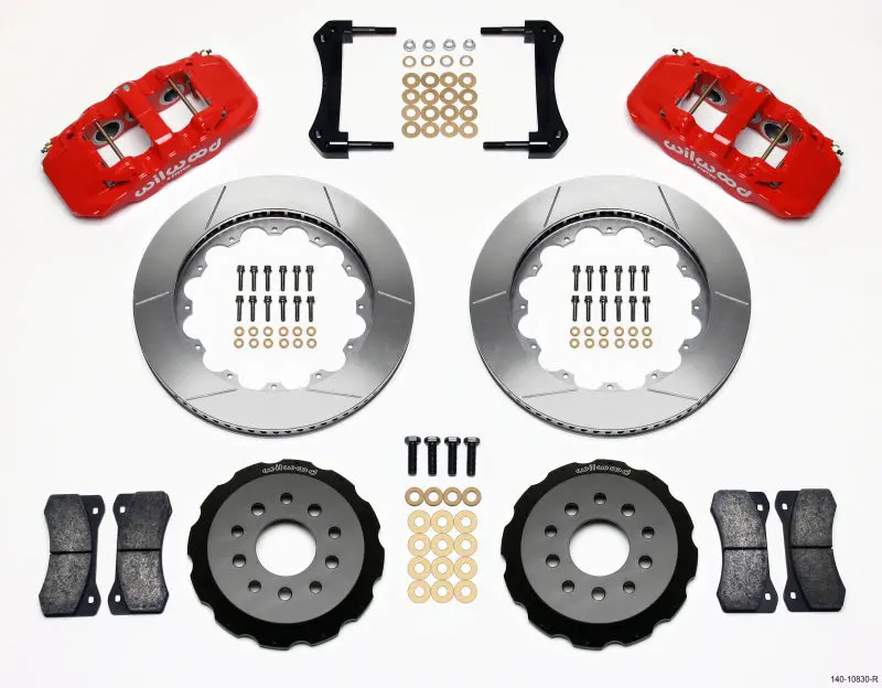Wilwood Aero6 Front Hat Kit 14.00 Red 2005-2014 Mustang - 140-10830-R 1