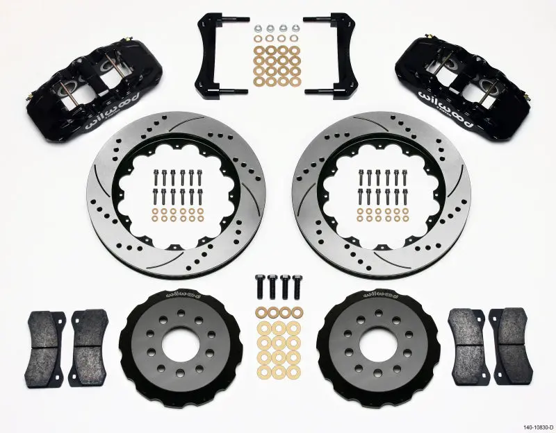 Wilwood Aero6 Front Hat Kit 14.00 Drilled 2005-2014 Mustang - 140-10830-D 1