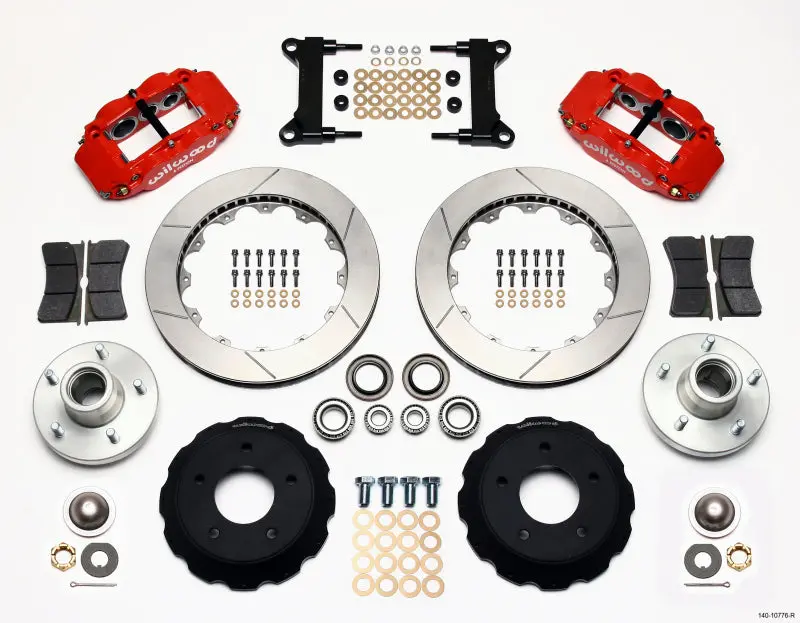 Wilwood Narrow Superlite 6R Front Hub Kit 14.00In Red Chevy C-10 60-87 Cpp Drop Spindle - 140-10776-R 1
