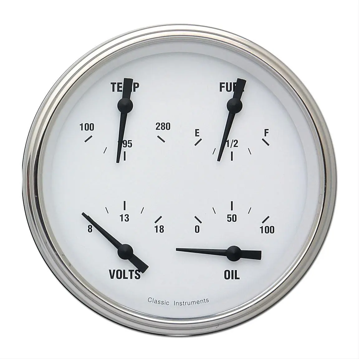 Classic Instruments Wh75Slf White Hot Series Analog Gauge Cluster Set 1