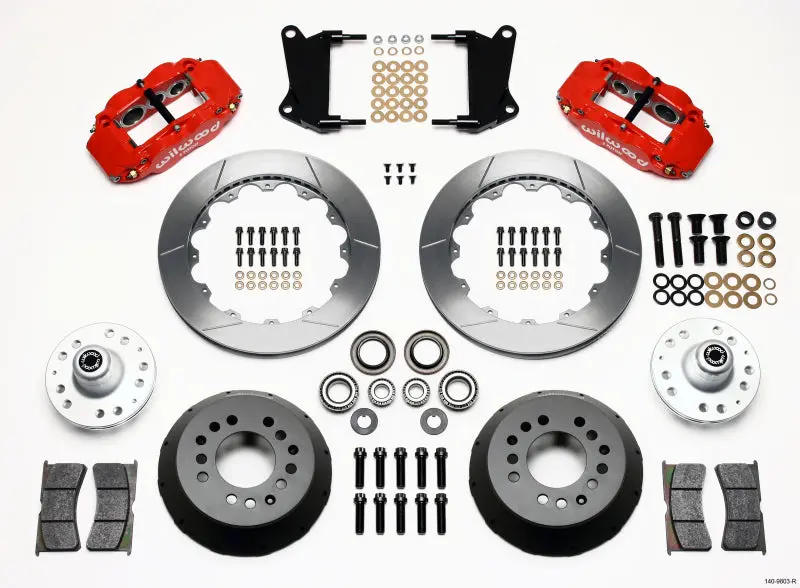 Wilwood Narrow Superlite 6R Front Hub Kit 12.88In Red 67-69 Camaro 64-72 Nova Chevelle - 140-9803-R 1
