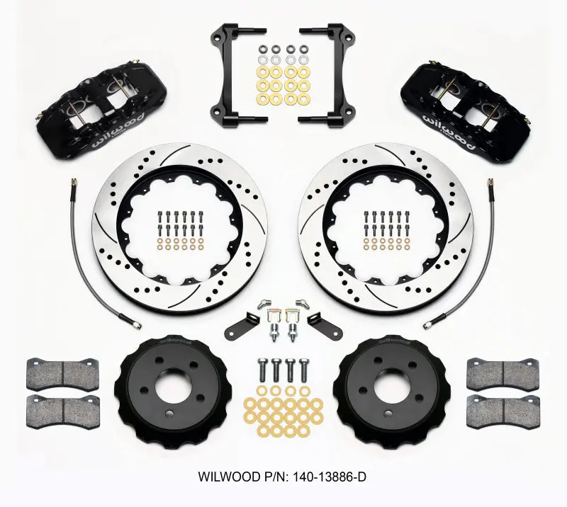 Wilwood Aero6 Front Hat Kit 14.00 Drilled 2015-Up Mustang W/Lines - 140-13886-D 1