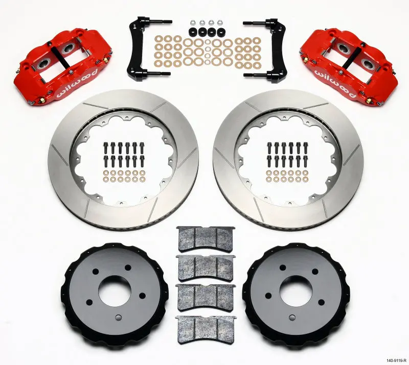 Wilwood Narrow Superlite 4R Rear Kit 14.00In Red 97-04 Corvette C5/Z06 05-13 C6 - 140-9119-R 1