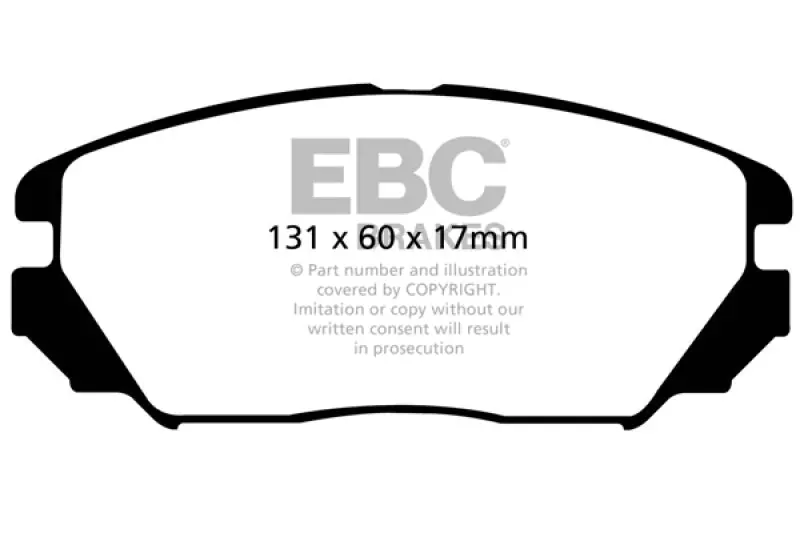 Ebc 08-09 Hyundai Azera 3.3 Yellowstuff Front Brake Pads 1