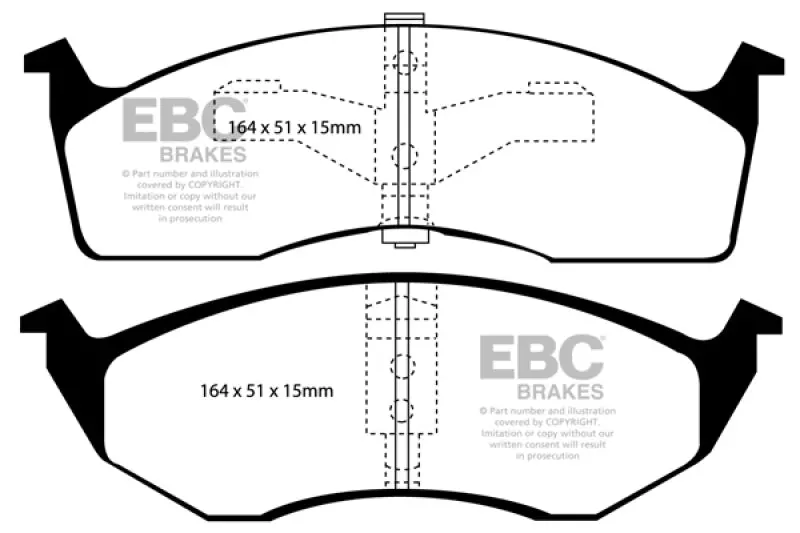 Ebc 95-97 Chrysler Concorde 3.3 Yellowstuff Front Brake Pads 2