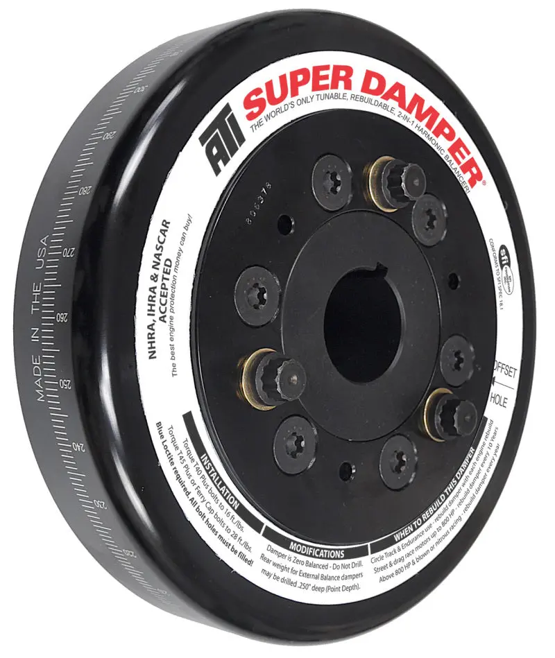 Ati Damper - 7.074In - Steel - Chevy Sb / 90 Deg V6 - Pont 4 Cyl - 3 Ring - 1Pc 1