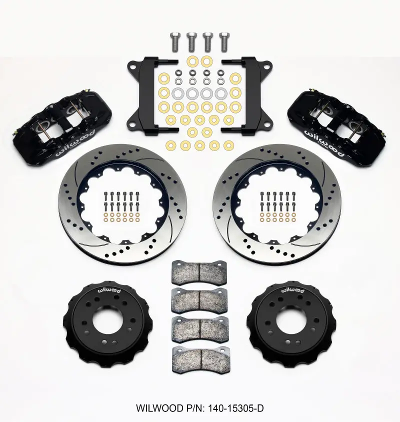 Wilwood Aero6 Front Hat Kit 14.00 Drilled 63-87 C10 W/ Wilwood Pro Spindles - 140-15305-D 1