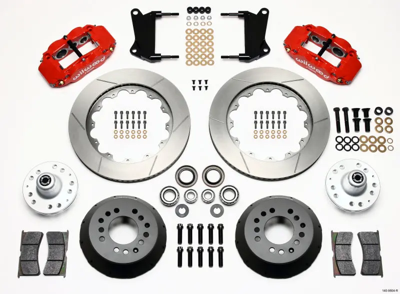 Wilwood Narrow Superlite 6R Front Hub Kit 14.00In Red 67-69 Camaro 64-72 Nova Chevelle - 140-9804-R 1